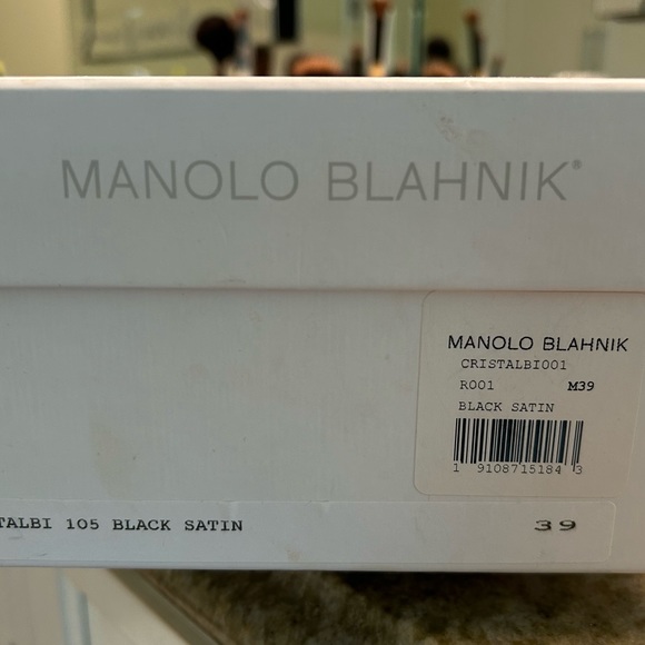 Manolo Blahnik "Crystalbi" Satin Crystal Cap Toe Pumps - MSRP $1095 - Picture 9 of 9